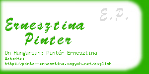 ernesztina pinter business card