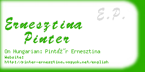 ernesztina pinter business card